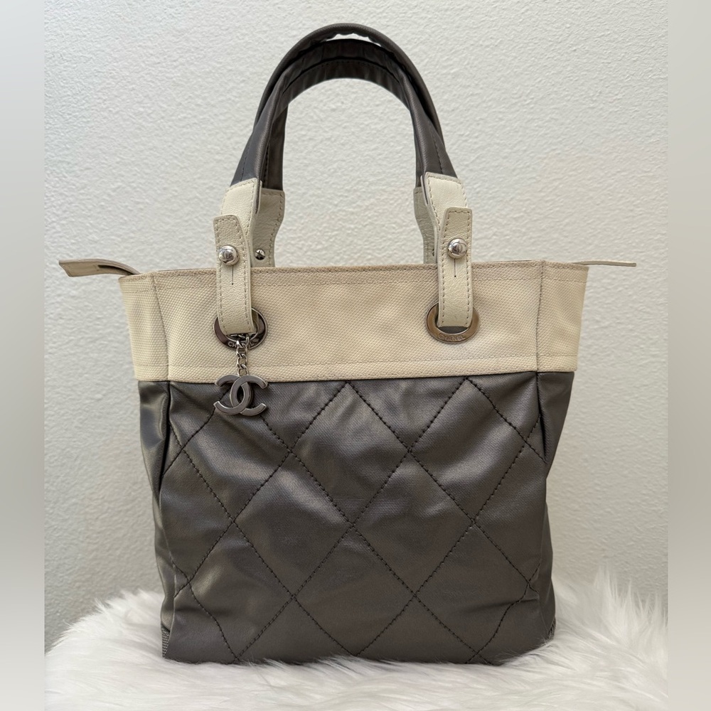 CHANEL Paris Biarritz CC Quilted Leather Tote